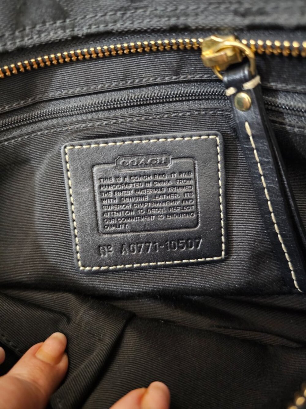 Vintage Coach 10507 Black Signature Jacquard Leather Satchel Y2K 2007 - Picture 4 of 14